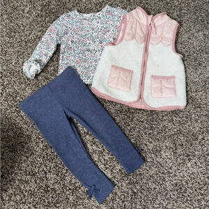 Toddler Three-Piece Set by Cynthia Rowley - pink and blue floral, size 12 months